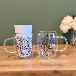 JoyJolt Star Wars Mandalorian Set of 2 Double Wall Glass Coffee Mugs Clear